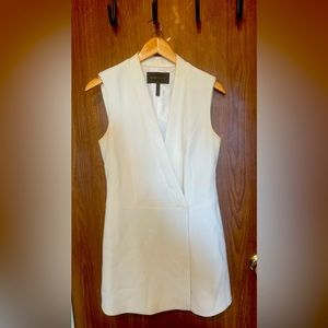 Pre-owned - BCBG Maxazria White "Caryn" Wrap Vest Dress Sleeveless Size XS
